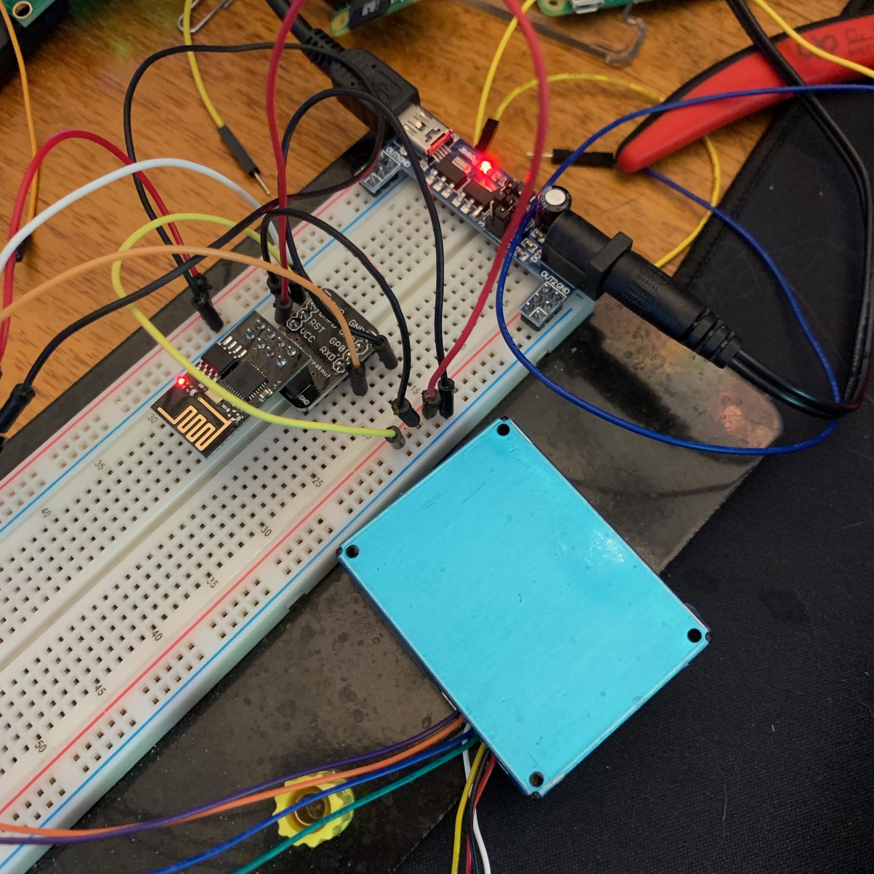 ESP8266 and Plantower on a Breadboard